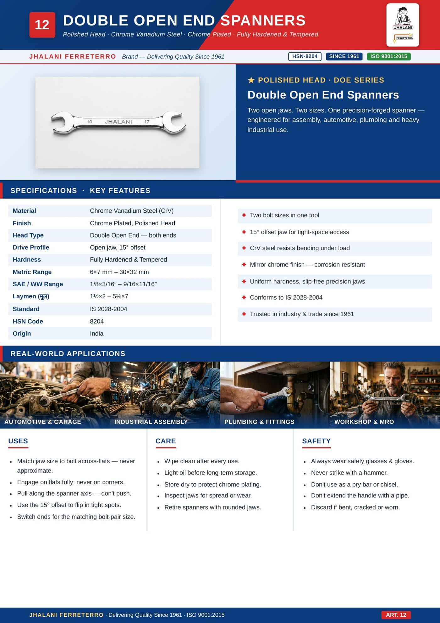 Double Open Ended Spanners