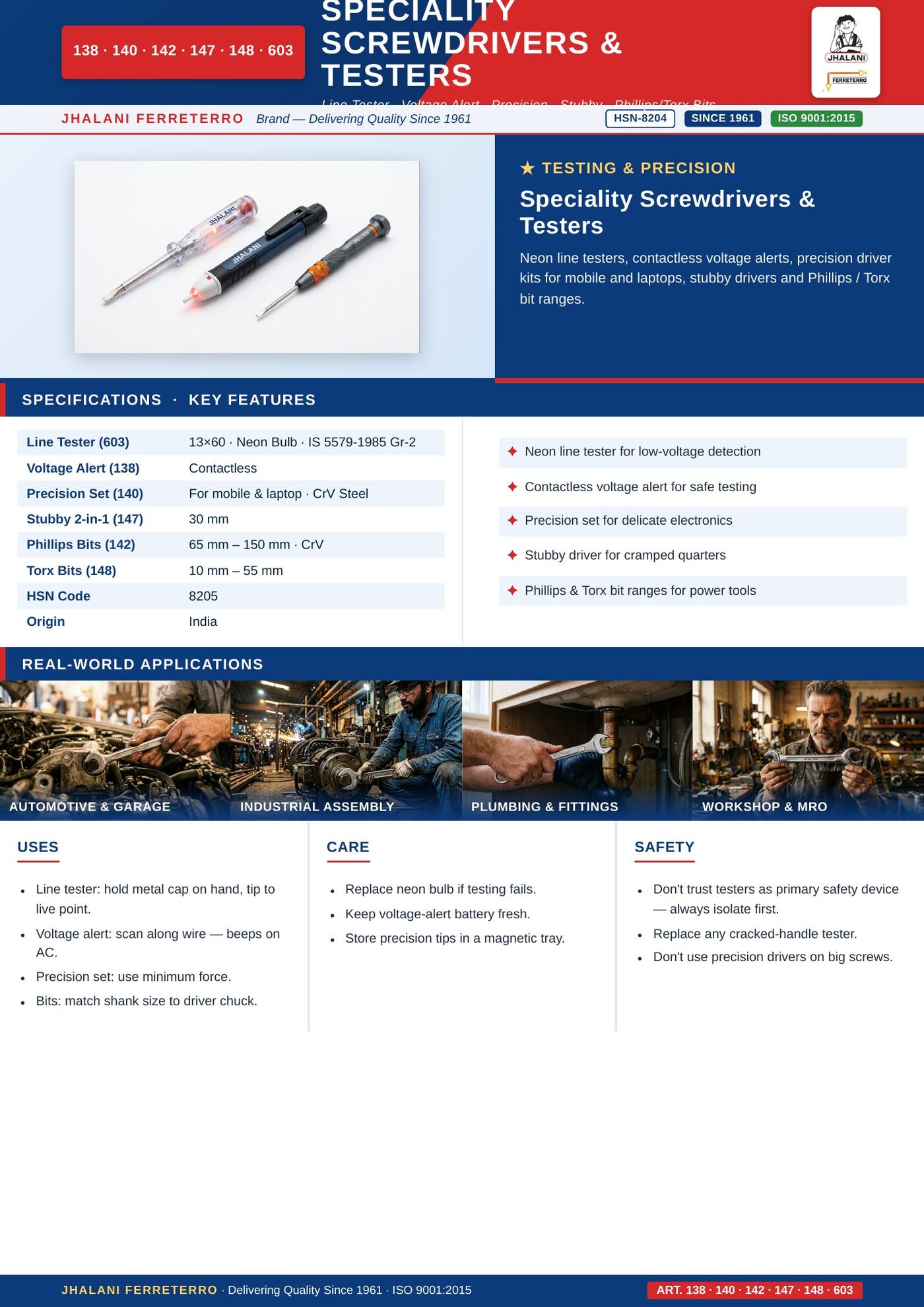 Screwdrivers — Electrician & Engineer